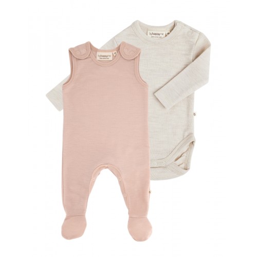 -pak Uldpakke Til Baby Romper Med Fødder Body Med Knap 100 Merinould 56 Soft Nature