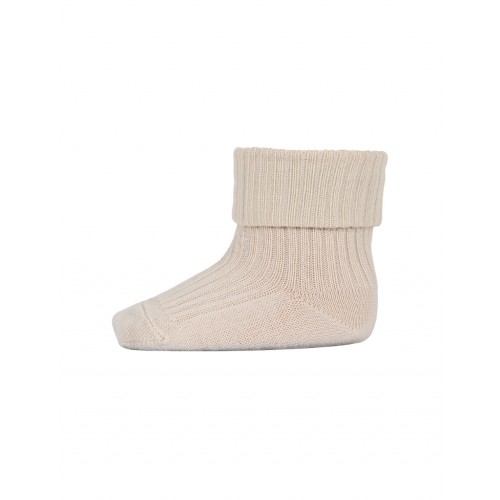 Baby Ankel Strømper   Merino Uld Med Ombuk 29 32 Ecru