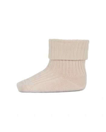 Baby Ankel Strømper   Merino Uld Med Ombuk 29 32 Ecru