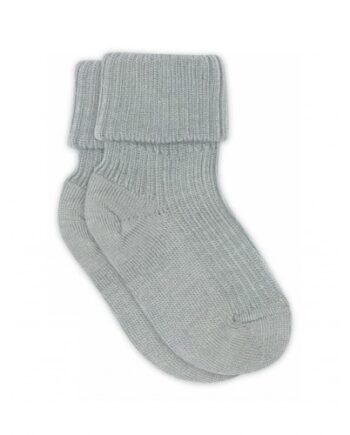 Baby Ankel Strømper   Merino Uld Med Ombuk 15 16 Grey Mist