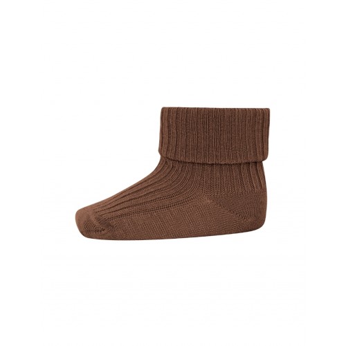 Baby Ankel Strømper   Merino Uld Med Ombuk 15 16 Peacan Pie