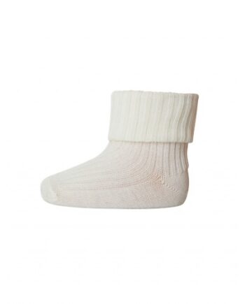 Baby Ankel Strømper   Merino Uld Med Ombuk Snow White 15 16