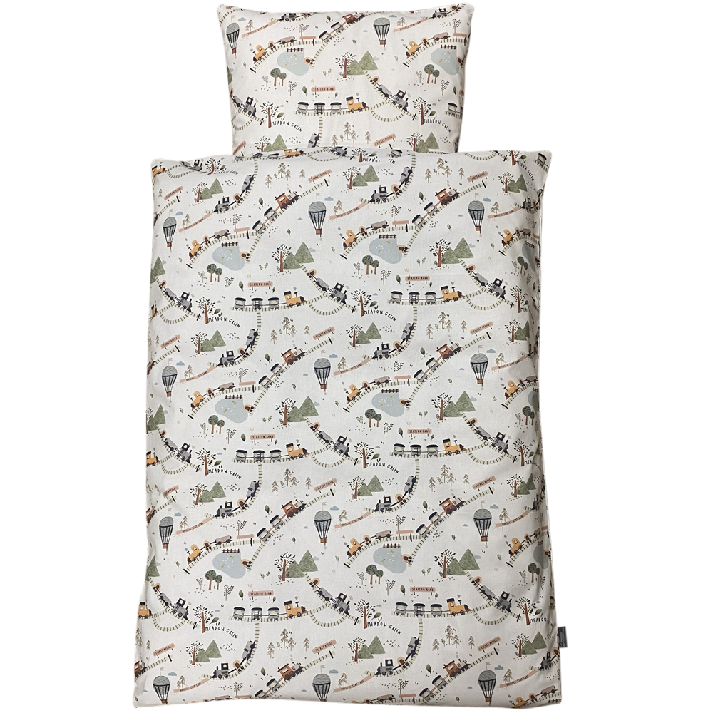 Baby Sengelinned Dess 1338 Toge På Snoede Veje Pastel Beige Og Grønne Nuancer