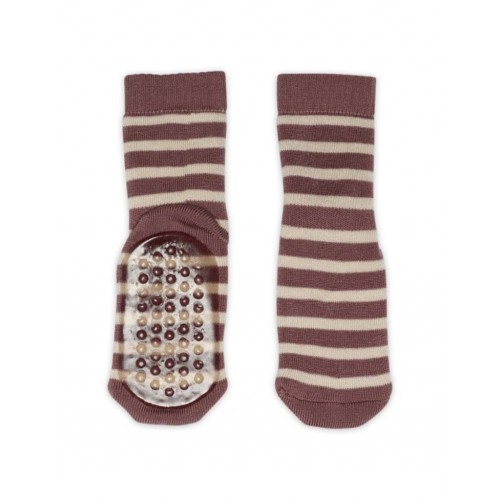 Baby Strømpe Merino Uld Med Anti-slip 22 24 Rose Taupe