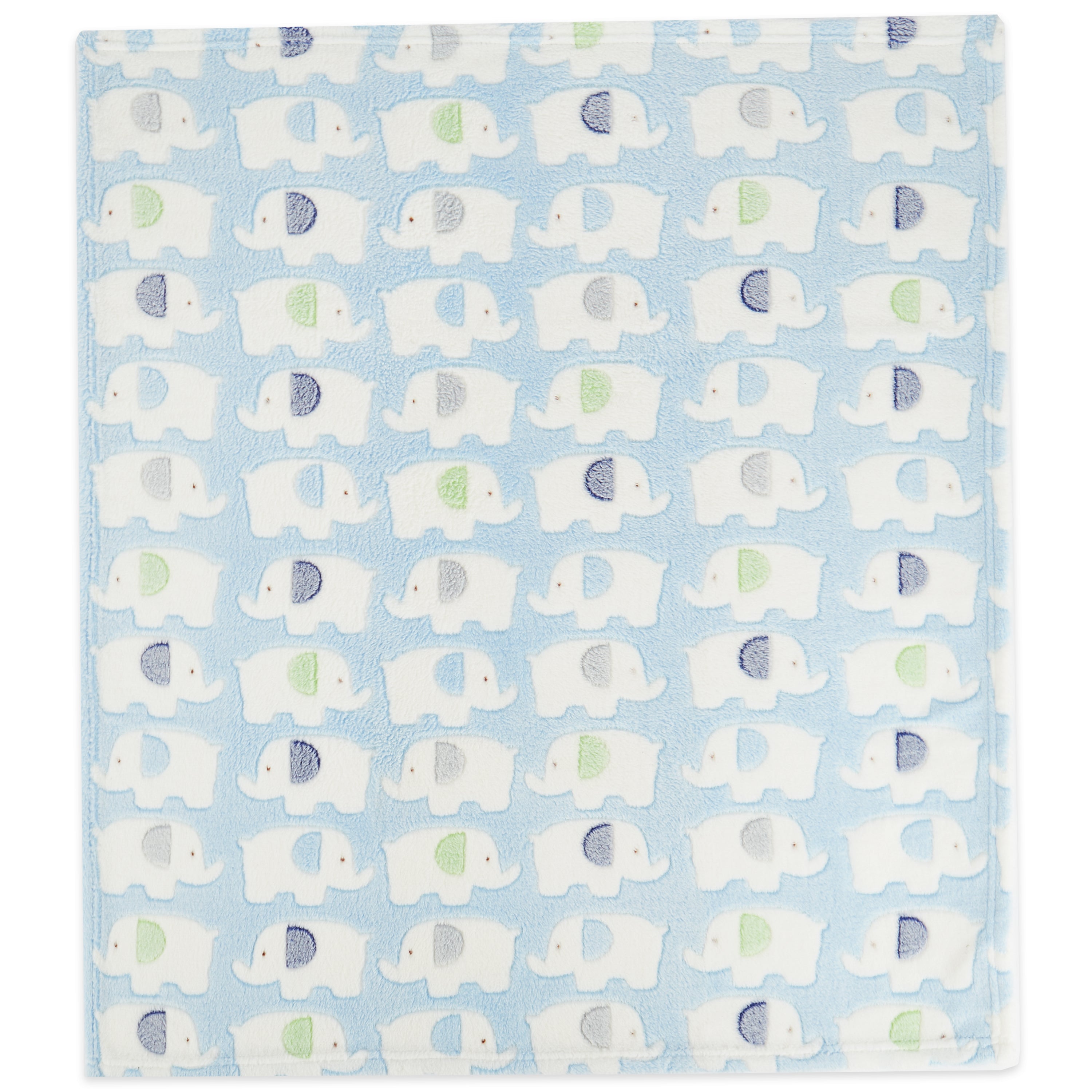 Babynohr Babytæppe   Fleece Med Elefanter  Blå Babynohr Dk