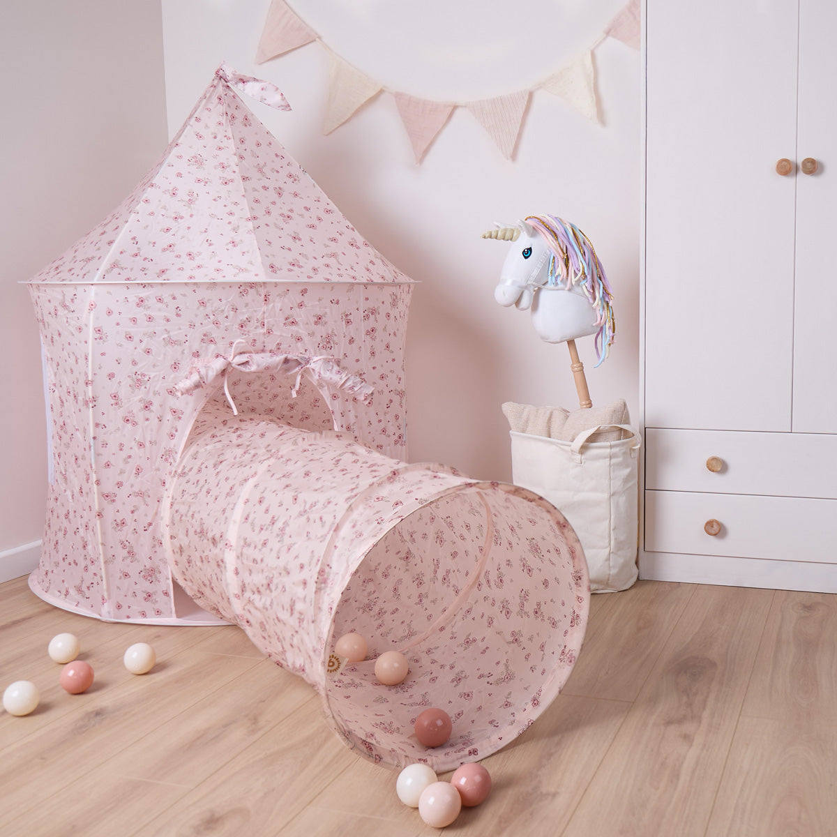Babynohr Popup Legetelt Rosa Dreamy Flowers Babynohr Dk