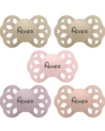 Bibs Infinity  Str        Mdr  Symmetrisk Silikone  Sut Med Navn    -pak