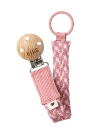 Bibs Paci Braid  Suttesnor  Dusty Pink   Baby Pink