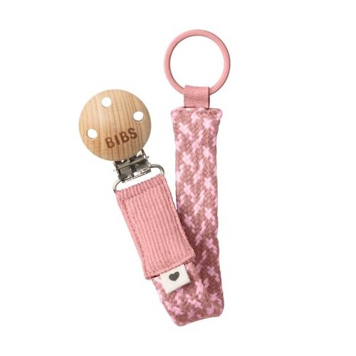 Bibs Paci Braid Suttesnor Dusty Pink Baby Pink