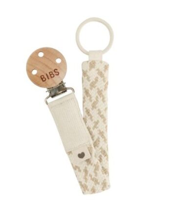 Bibs Paci Braid  Suttesnor  Ivory   Vanilla