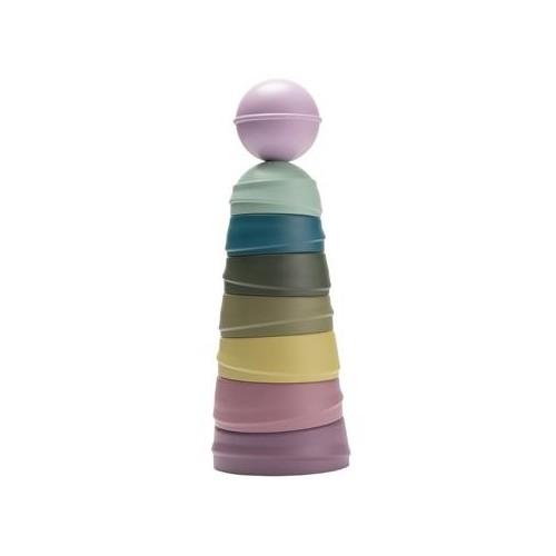 Bibs Wobbly Tower  Stabletårn  Pastel Rainbow