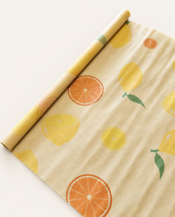 Bivoks Papir Rulle 100x33cm Et Naturligt Alternativ Citron Appelsin