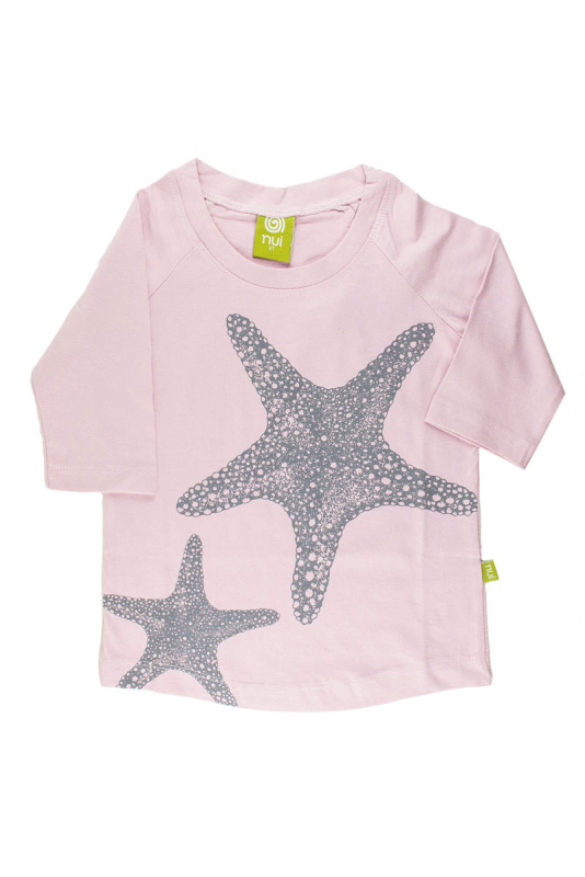 Bluse Med Søstjerneprint Støvet Rosa
