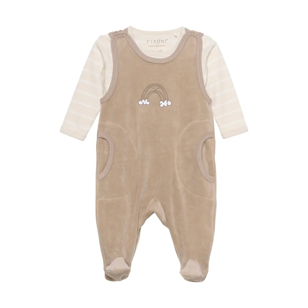 Body Langærmet   Velour Romper Dune 50