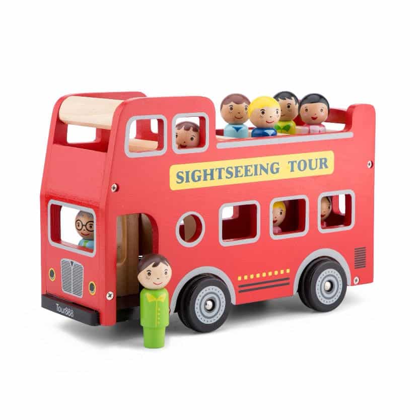 City Tour Bus To Etager Med Figurer