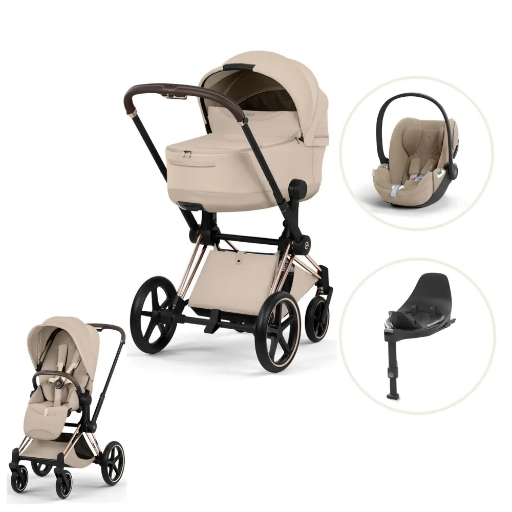 Cybex Priam Style Kombivogn Inkl Cloud Plus Og Base Cozy Beige Rosegold