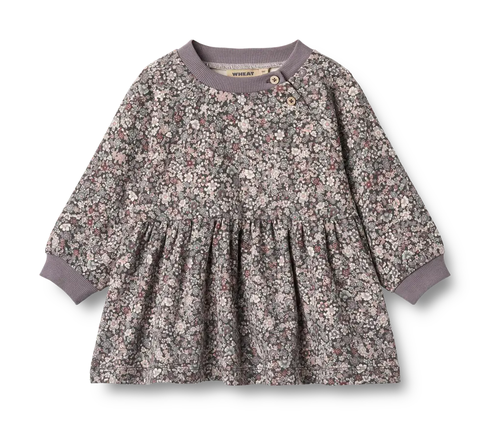 Dorthea Jersey Kjole Purple Stone Flowers   Mdr