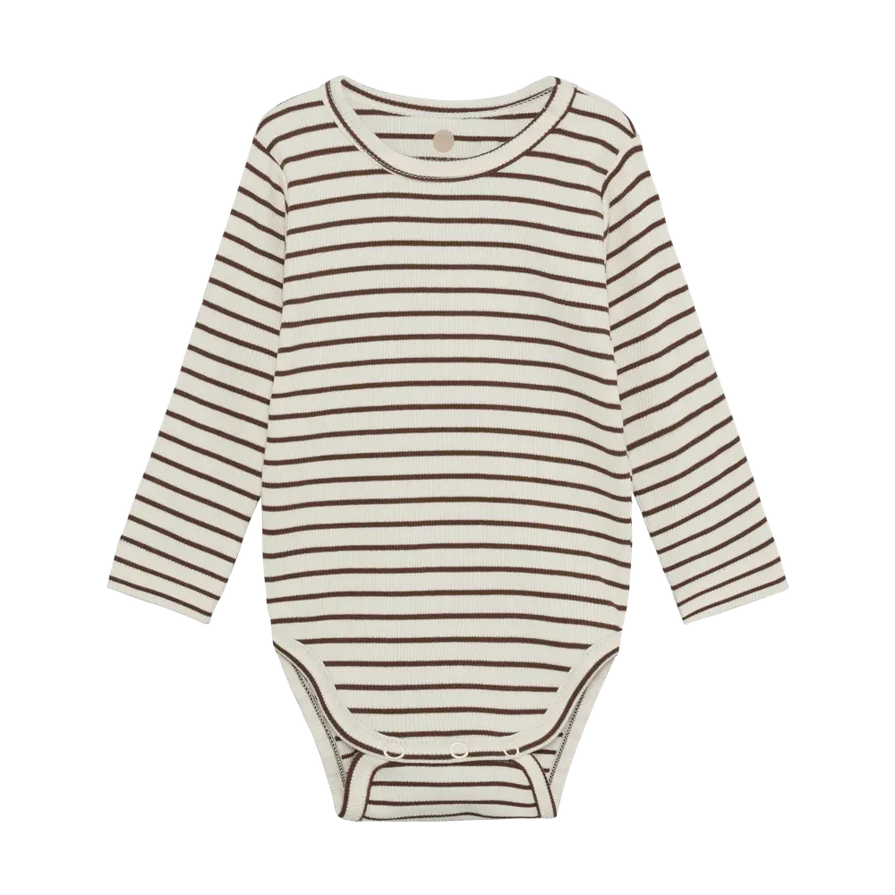 En Fant Langærmet Body Rib Chestnut 68