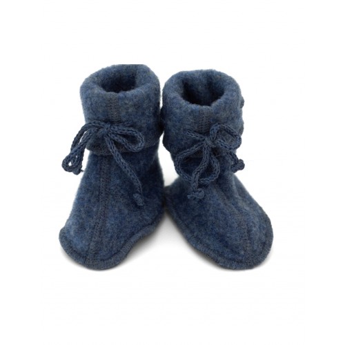 Futter Med Bindebånd   100  Merino Uld Til Baby     :   Cm  Blue Melange