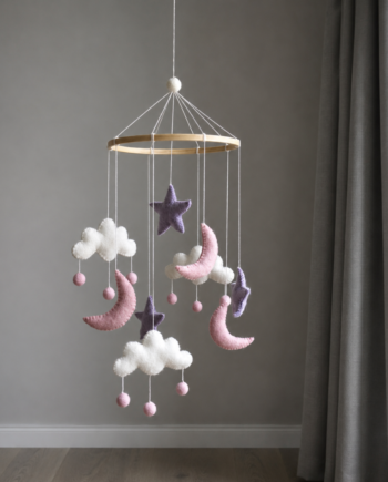 Gamcha Uro  Sky Måne Stjerne Pink Lilla