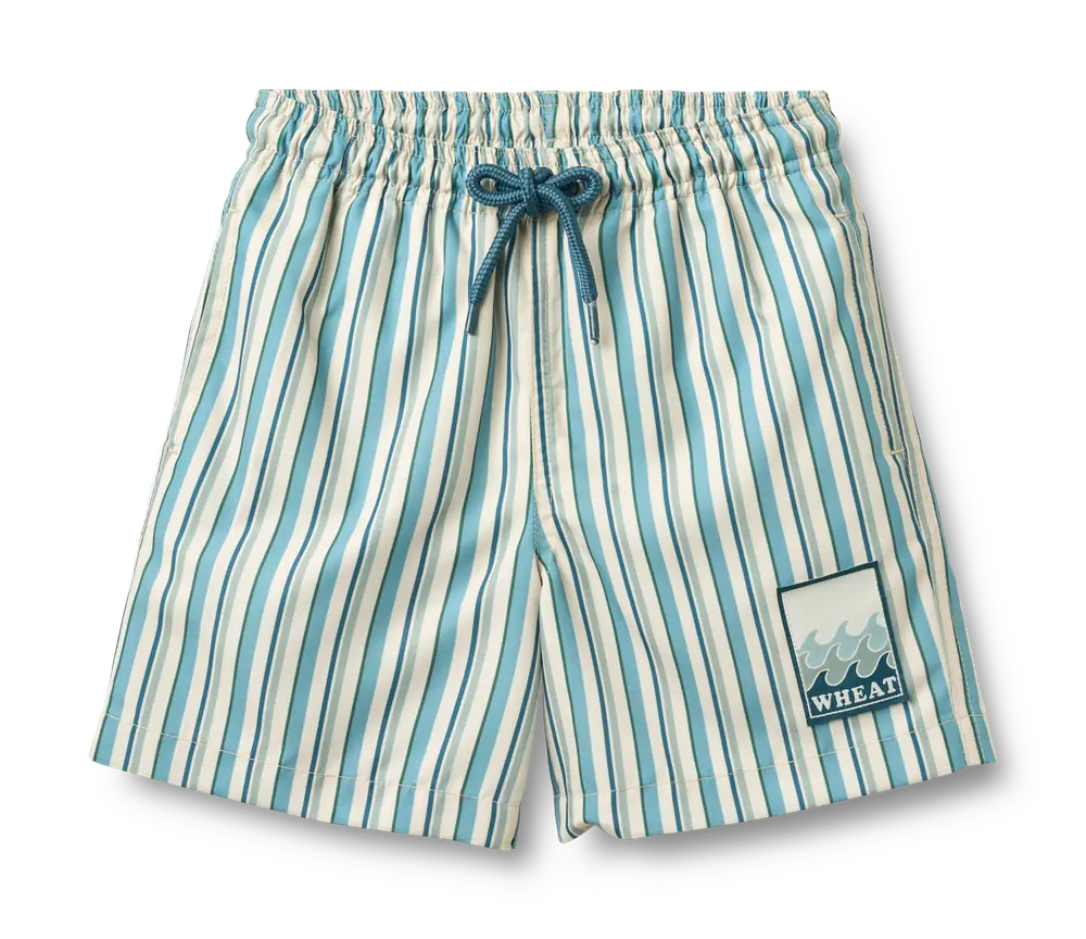 Hansi Badge Badeshorts Aqua Stripe 92