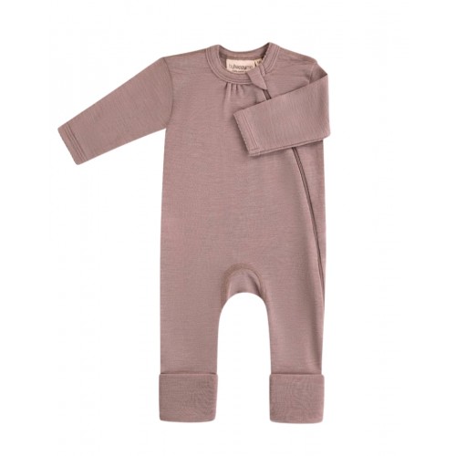 Heldragt Med Lynlås   100  Merino Uld  Oeko-texâ  62 Lavender