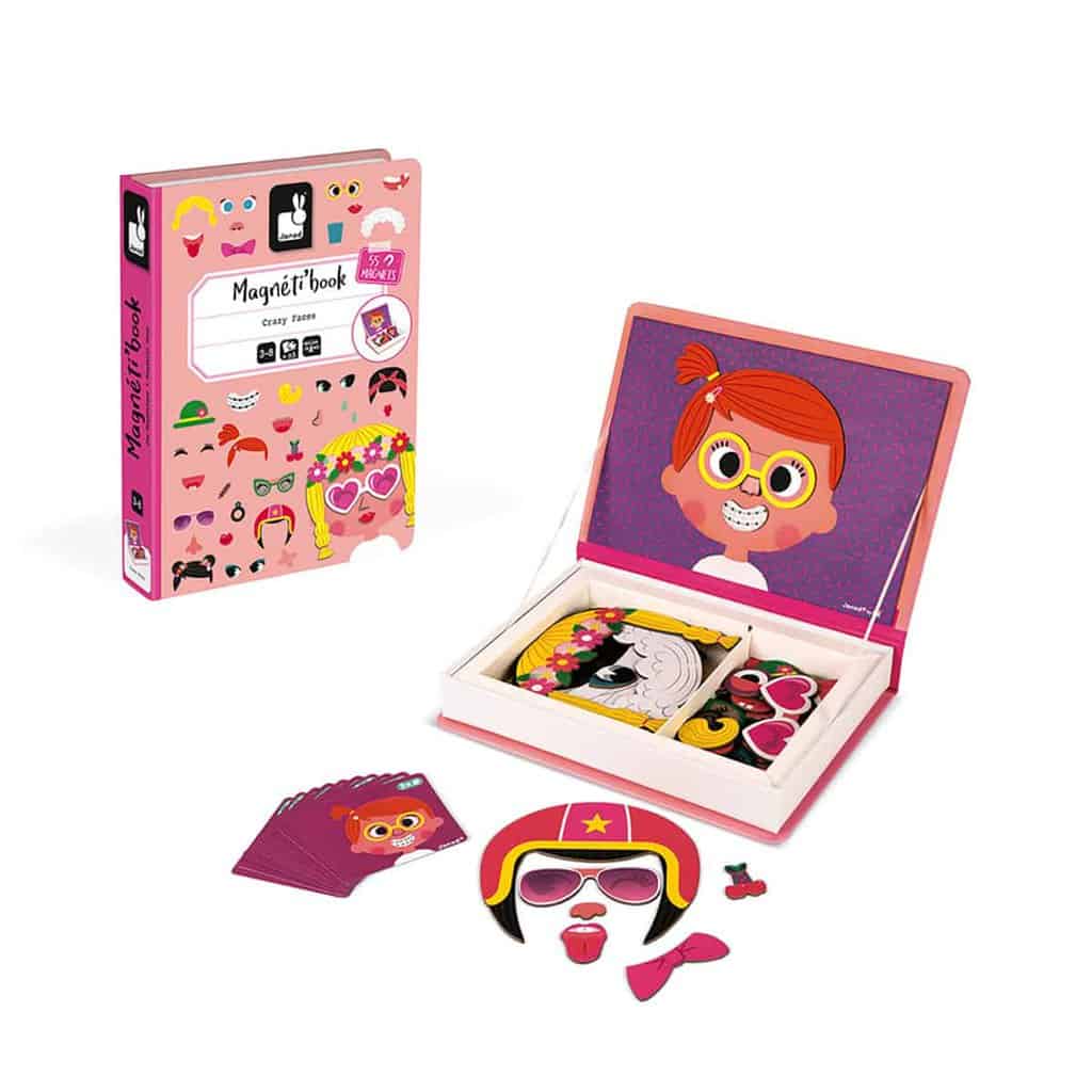 Janod Magnetibook Girlâ   Crazy Faces