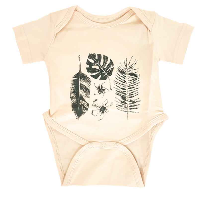 Kortærmet Body Sandfarvet Med Print