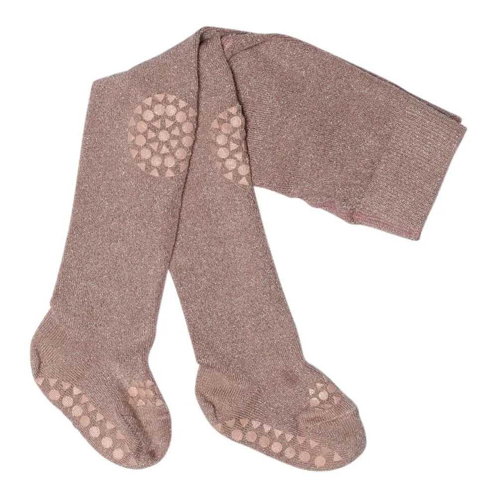 Kravle Strømpebukser Bamboo Woodrose Glitter 12-18