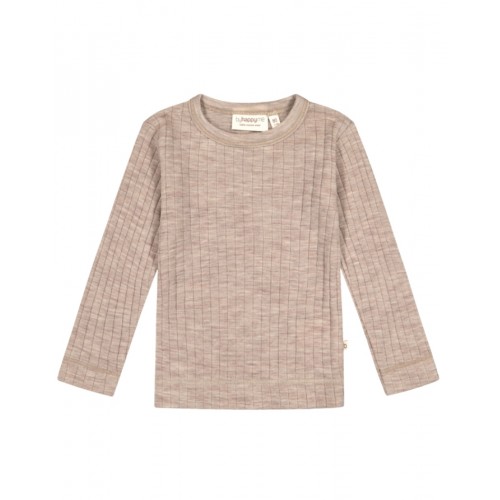 Langærmet  -shirt   100  Merino Uld  Oeko-texâ  Beige Melange 80