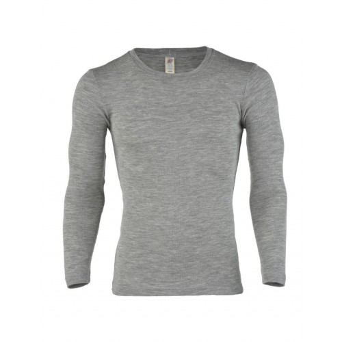 Langærmet Trøje En Kombination Af Uld Og Silke Til Herre 50 52 Light Grey Melange