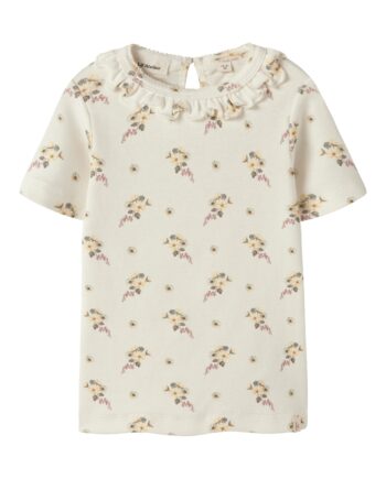 Lil Atelier Gayo Ser Ss Top Coconut Milk Flower 92 Cm