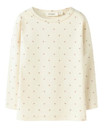 Lil Atelier Lalo Tig Ls Slim Top Turtledove Heart 92 Cm