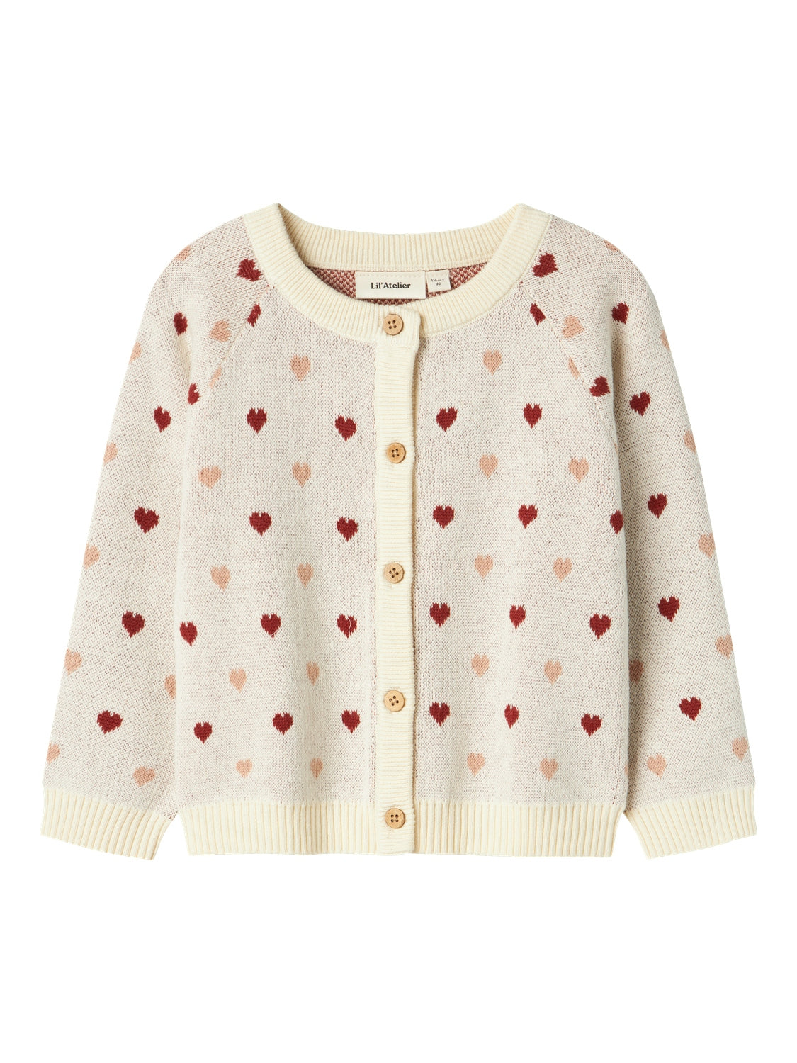 Lil Atelier Saran Knit Cardigan Heart Turtledove 92 Cm
