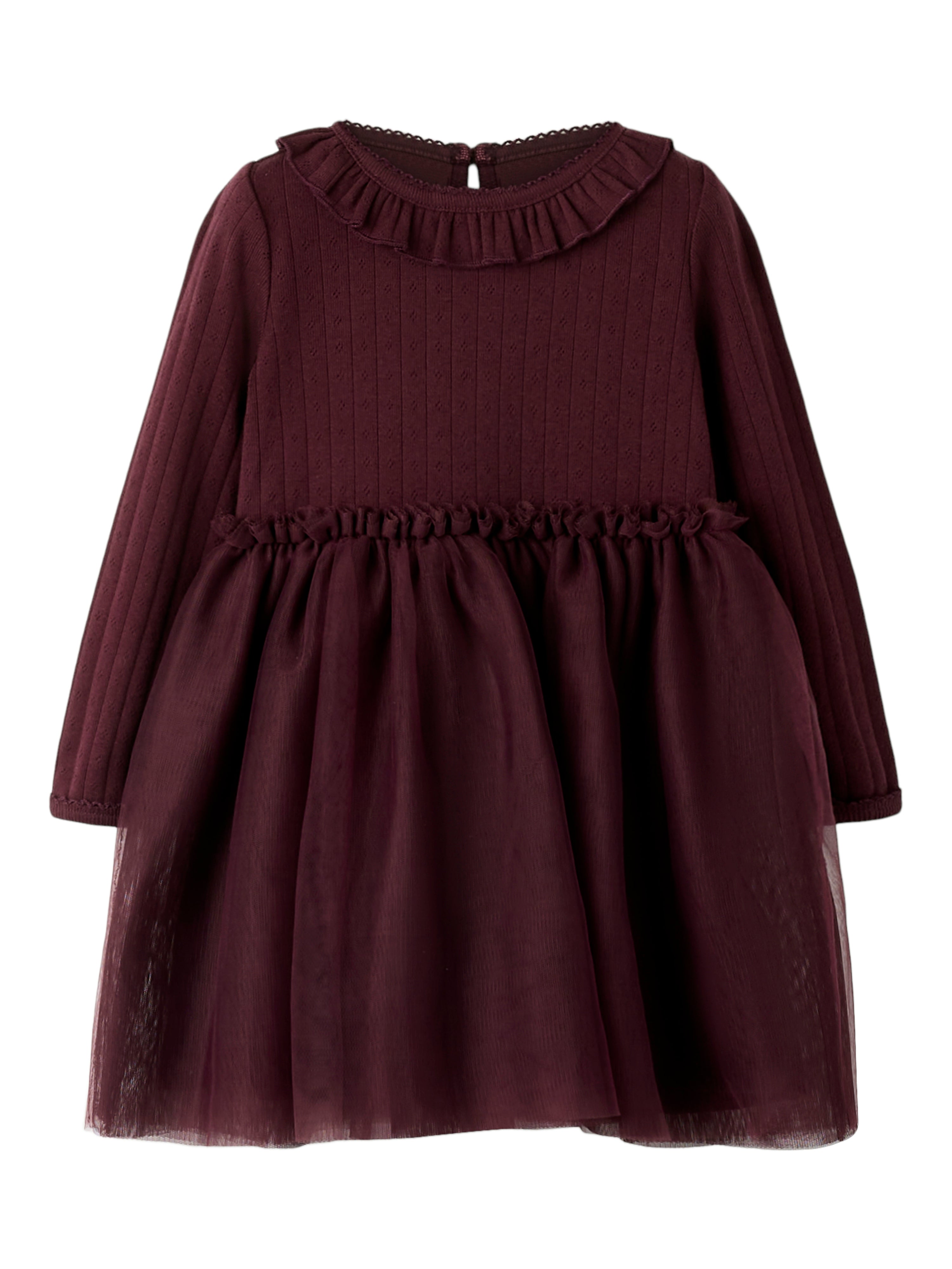 Lil Atelier Solange Ls Tulle Dress Catawba Grape 92 Cm