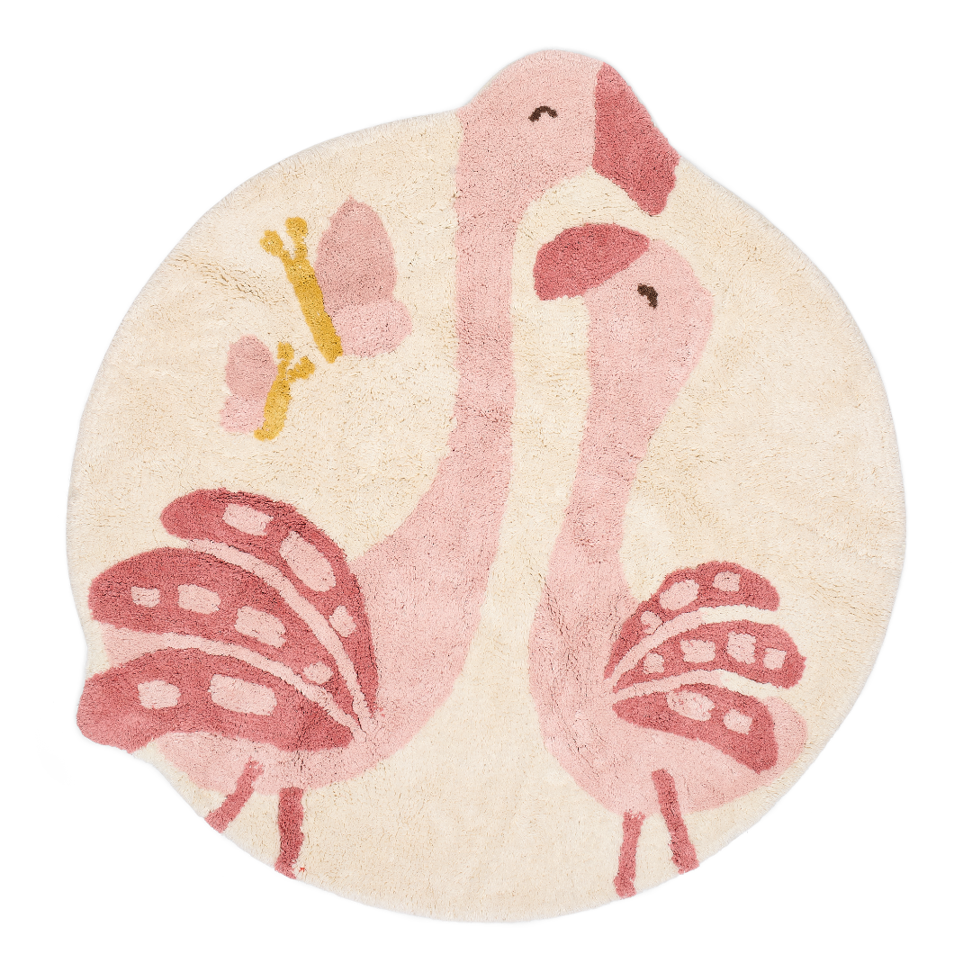 Little Dutch Gulvtæppe Flamingo  Pink 110 Cm