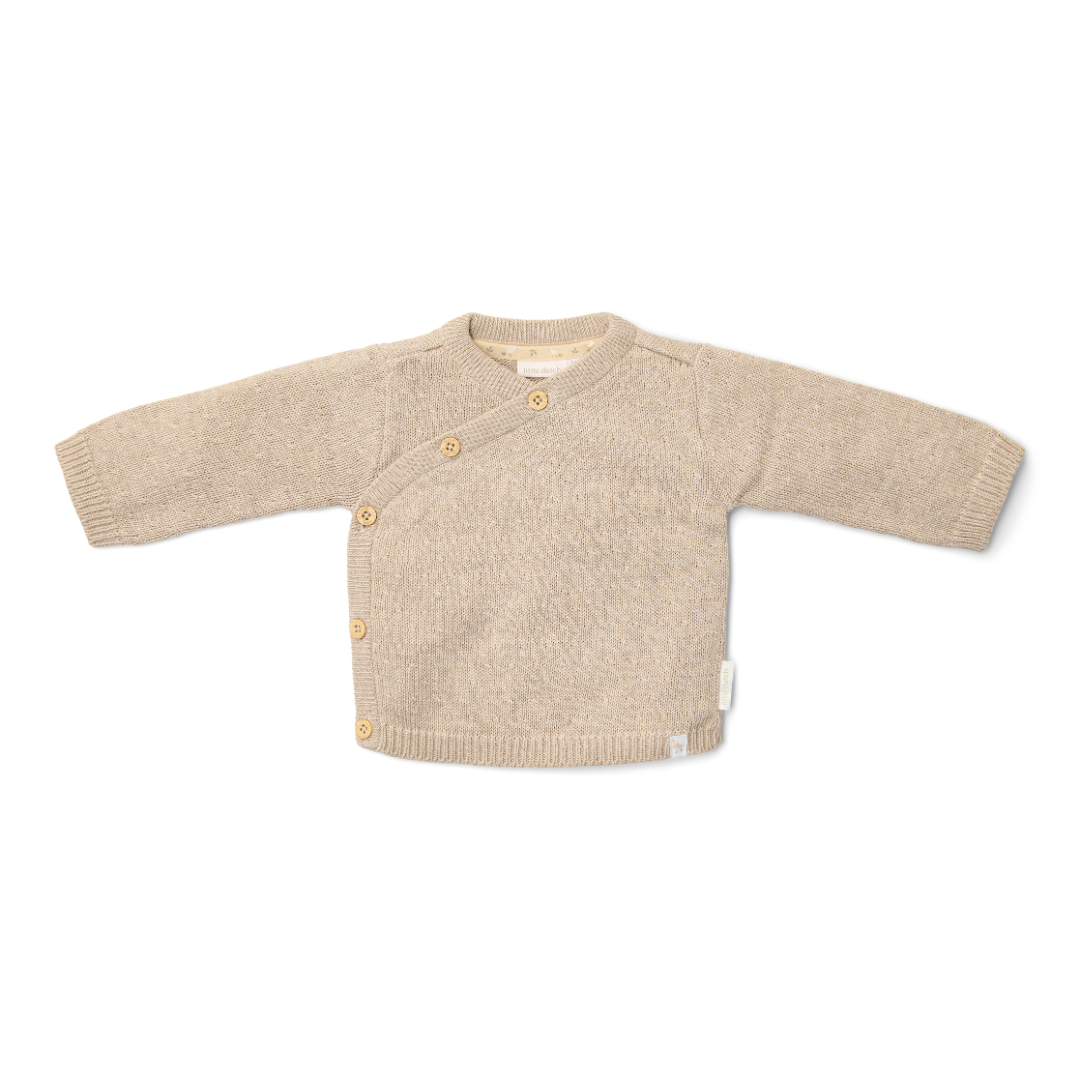 Little Dutch Strikket Cardigan Wrap Soft Beige Melee 50