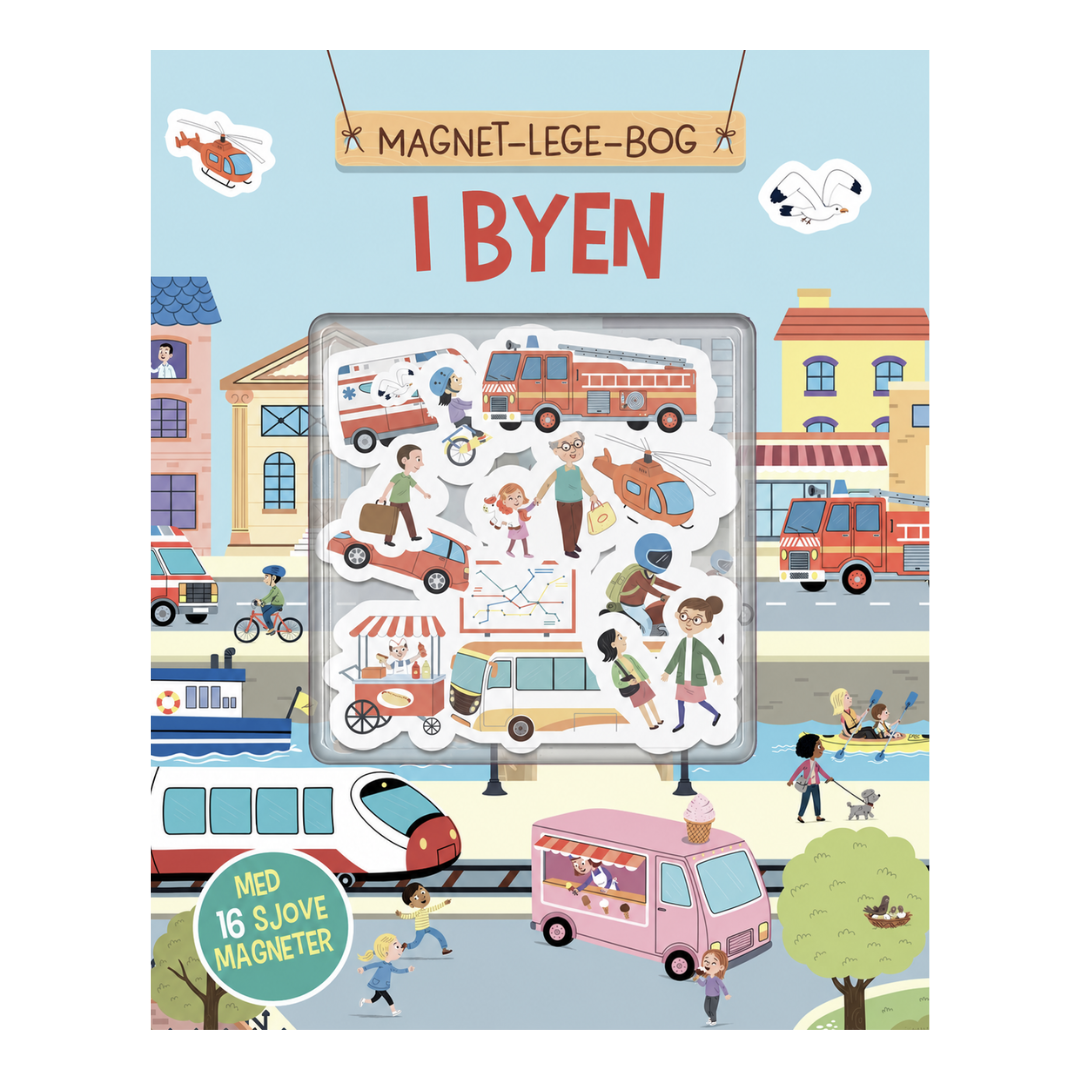 Magnet-lege-bog:   Byen Forlaget Tukan