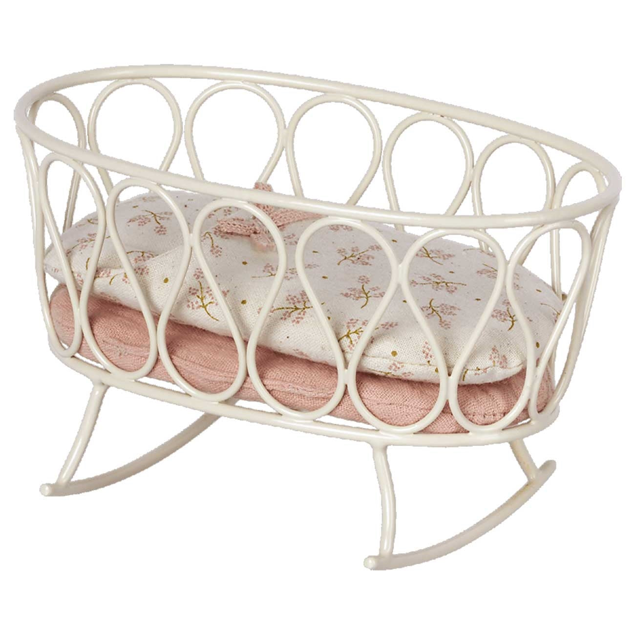 Maileg Metal Babyvugge Med Sovepose Rosa