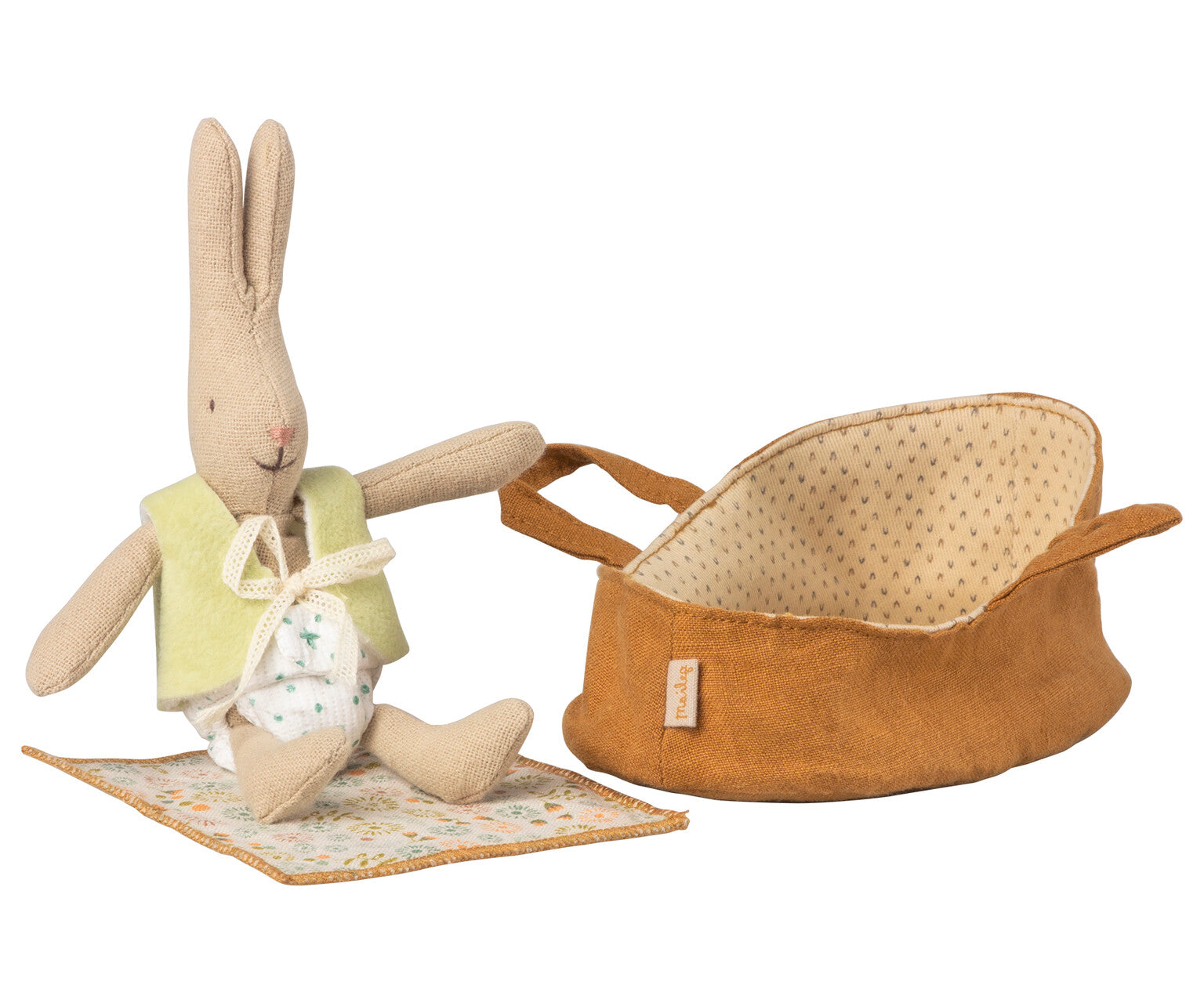 Maileg Micro Rabbit   Kanin Med Babylift
