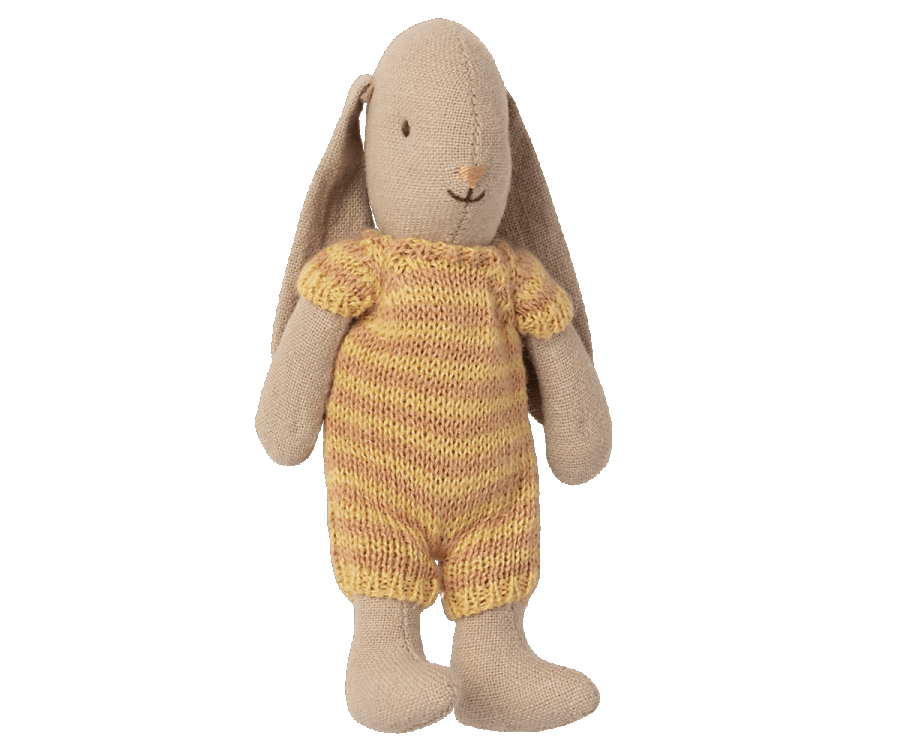 Maileg Micro Rabbit   Kanin Med Stribet Dragt Gul