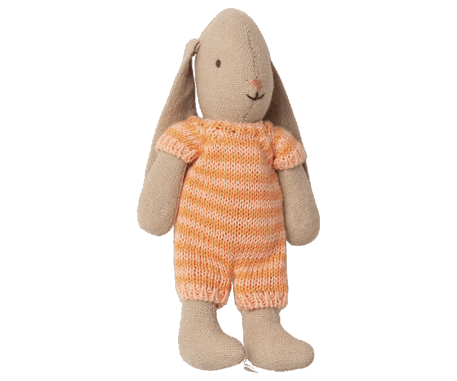 Maileg Micro Rabbit   Kanin Med Stribet Dragt Orange