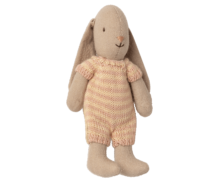 Maileg Micro Rabbit   Kanin Med Stribet Dragt Rosa