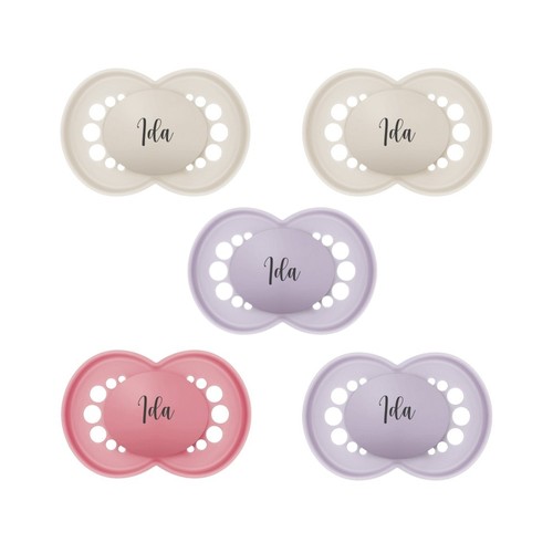 Mam Original Str 16-36 Mdr Symmetrisk Silikone Sutter Med Navn -pak
