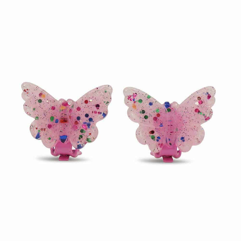 Milk   Soda Clips øreringe Sommerfugl Pink
