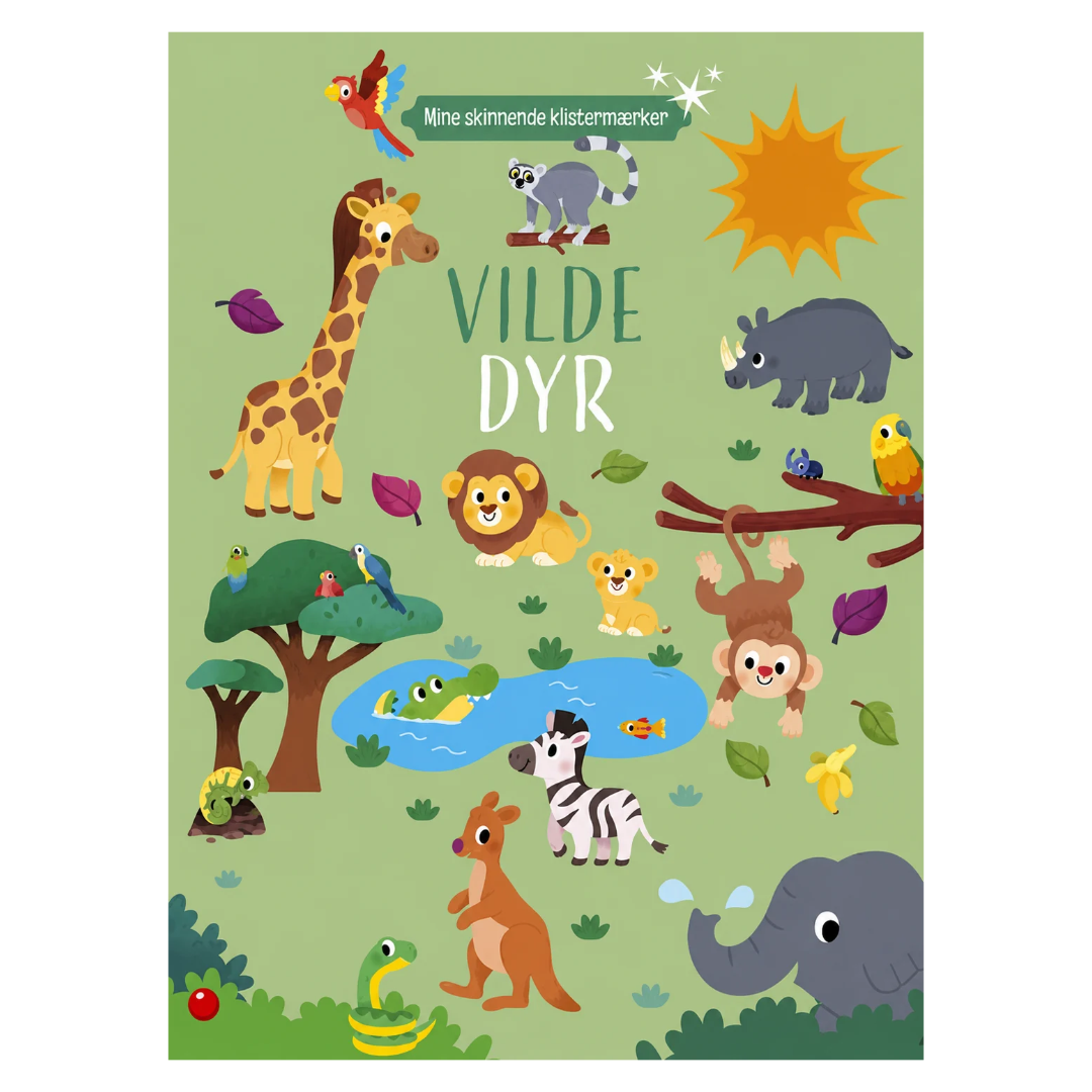 Mine Skinnende Klistermærker: Vilde Dyr