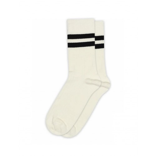 Mp Dame Rib Strømper   Bomuld Med Striber Black 40 42