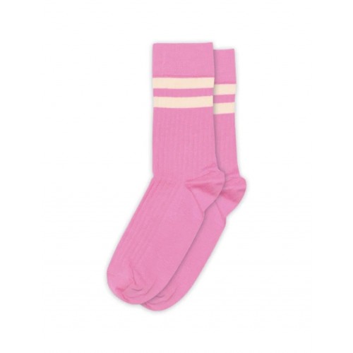 Mp Dame Rib Strømper Bomuld Med Striber 37 39 Cyclamen