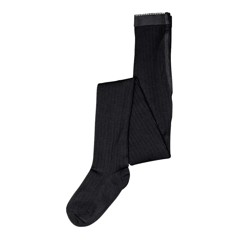 Mp Denmark Uld Strømpebukser Rib Black 90