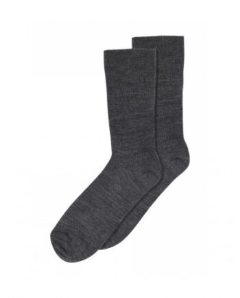 Mp Strømper  Dame Rib Sokker   Merinould Dark Grey Melange 37 39